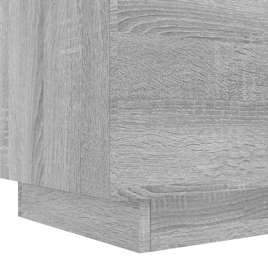 Armoires de chevet et lumières LED 2 pcs sonoma gris - 11