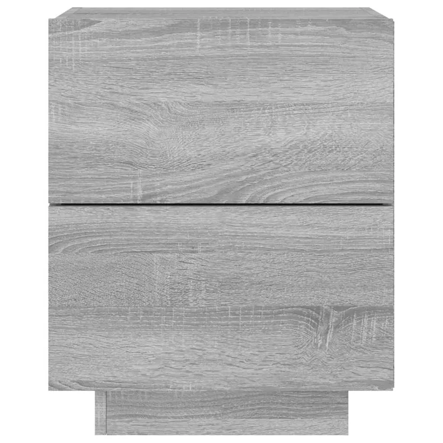 Armoires de chevet et lumières LED 2 pcs sonoma gris - 8
