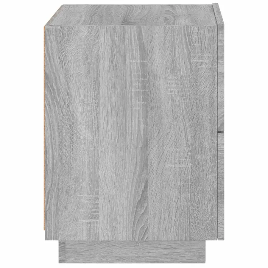 Armoires de chevet et lumières LED 2 pcs sonoma gris - 9