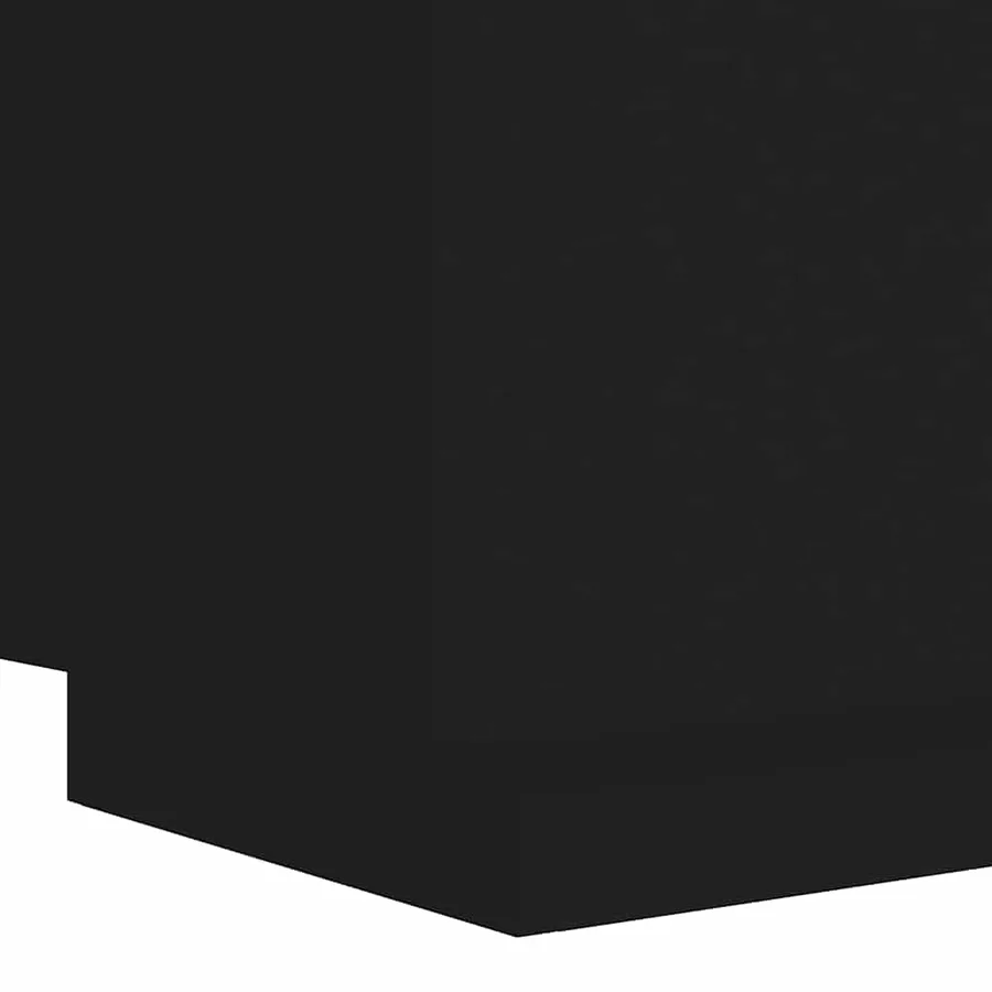 Armoires de chevet et lumières LED 2 pcs noir bois d'ingénierie - 11