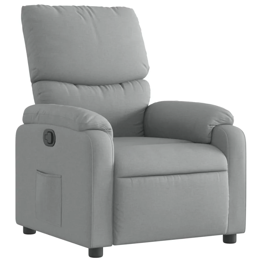 Fauteuil inclinable en tissu gris clair - 2