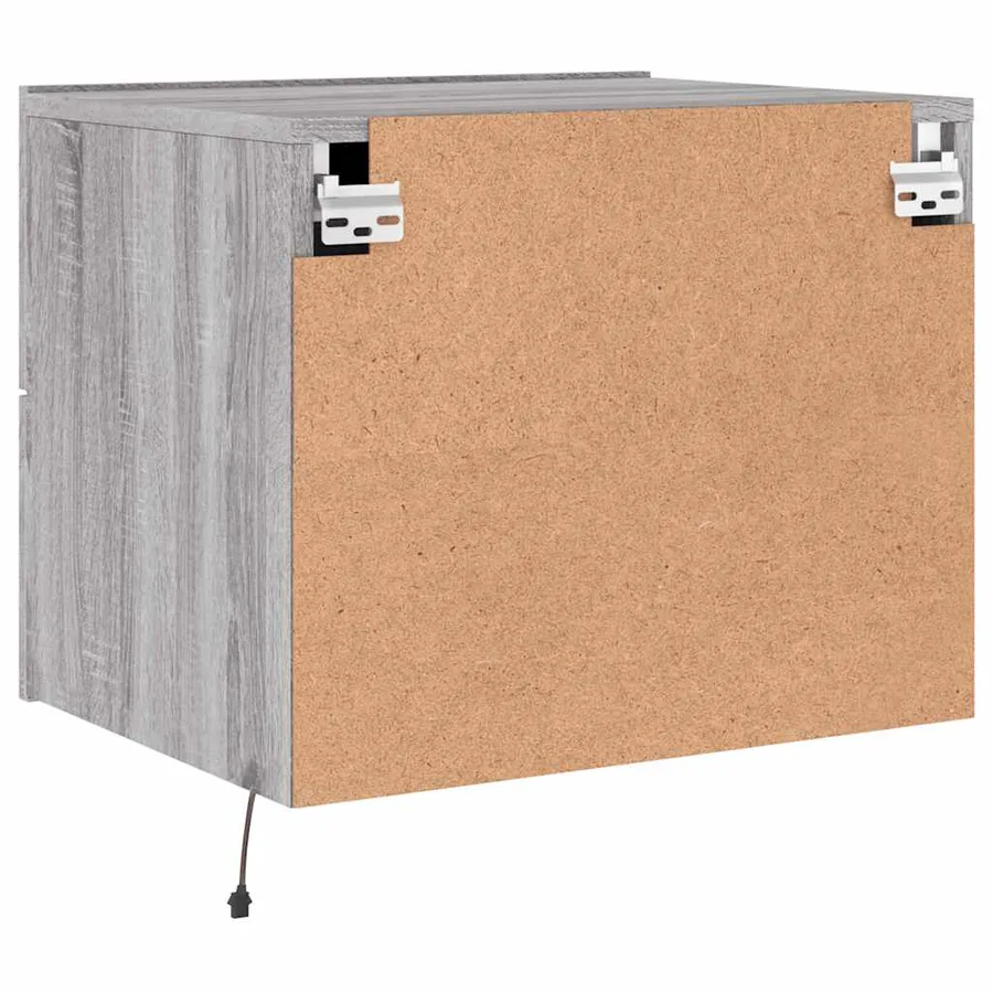 Tables de chevet murales avec lumières LED 2 pcs sonoma gris - 10