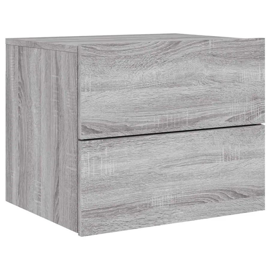 Tables de chevet murales avec lumières LED 2 pcs sonoma gris - 6