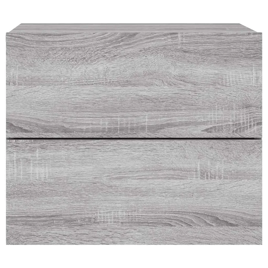Tables de chevet murales avec lumières LED 2 pcs sonoma gris - 8
