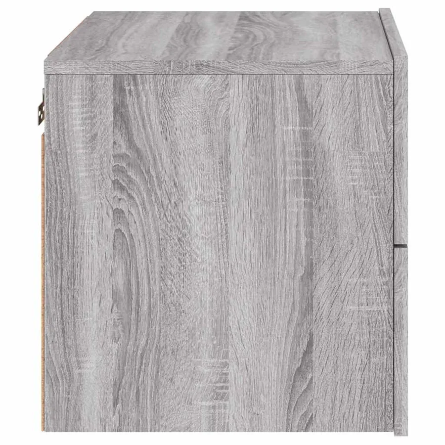 Tables de chevet murales avec lumières LED 2 pcs sonoma gris - 9