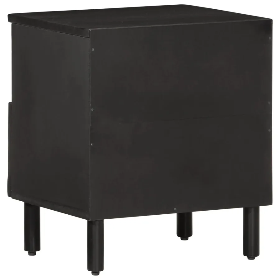 Tables de chevet 2 pcs noir 40x33x46 cm bois de manguier solide - 6