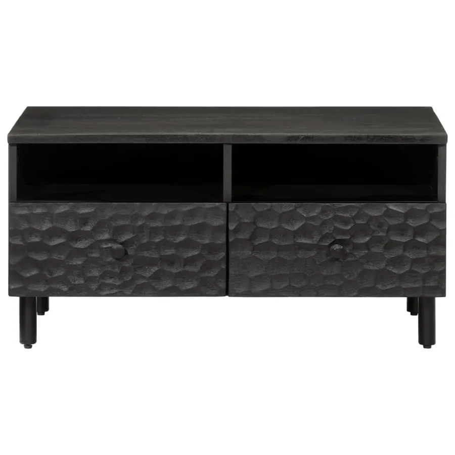 Table basse noir 80x54x40 cm bois massif de manguier - 5