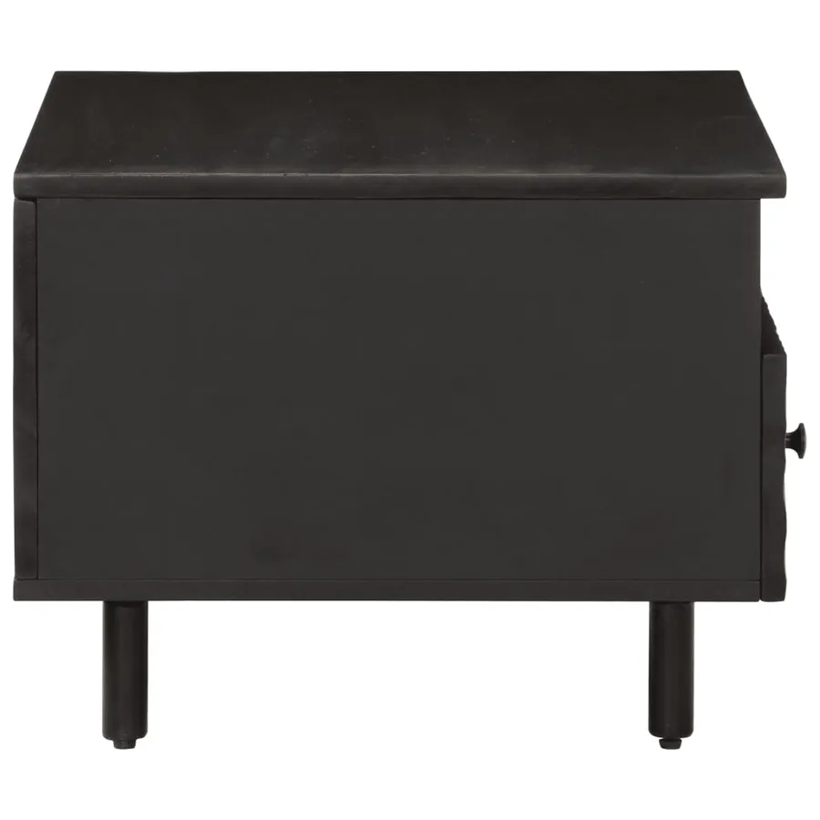 Table basse noir 80x54x40 cm bois massif de manguier - 6