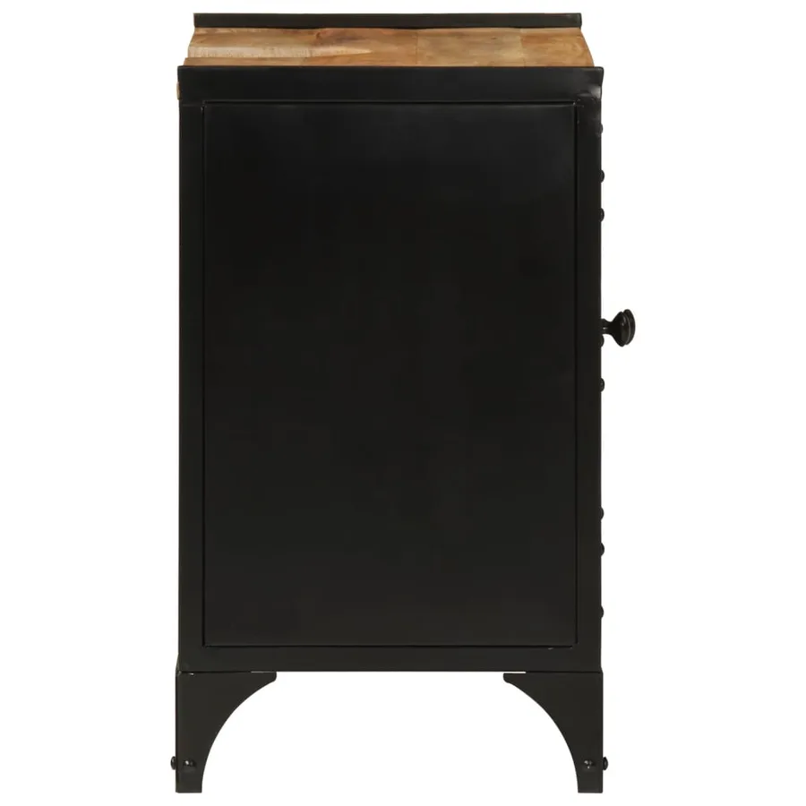 Armoire de lavabo de salle de bain fer et bois de manguier - 4
