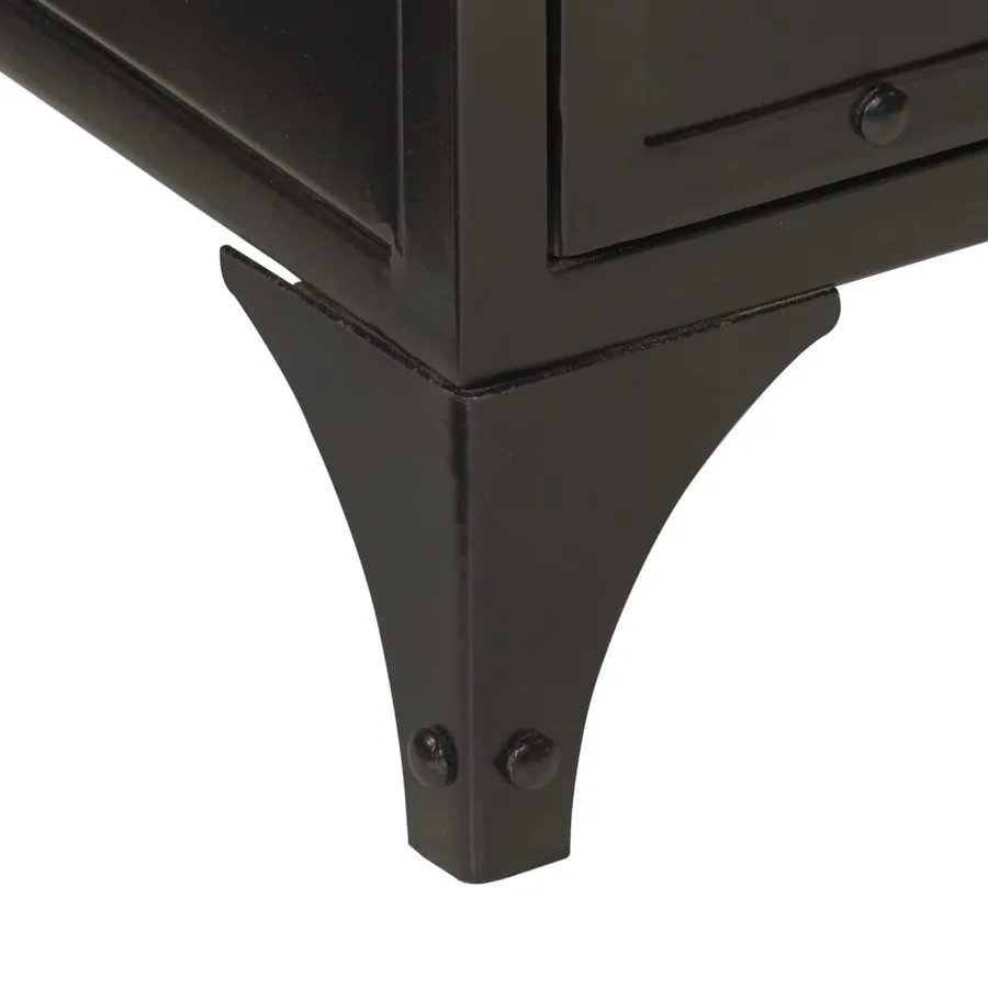 Armoire de lavabo de salle de bain fer et bois de manguier - 9
