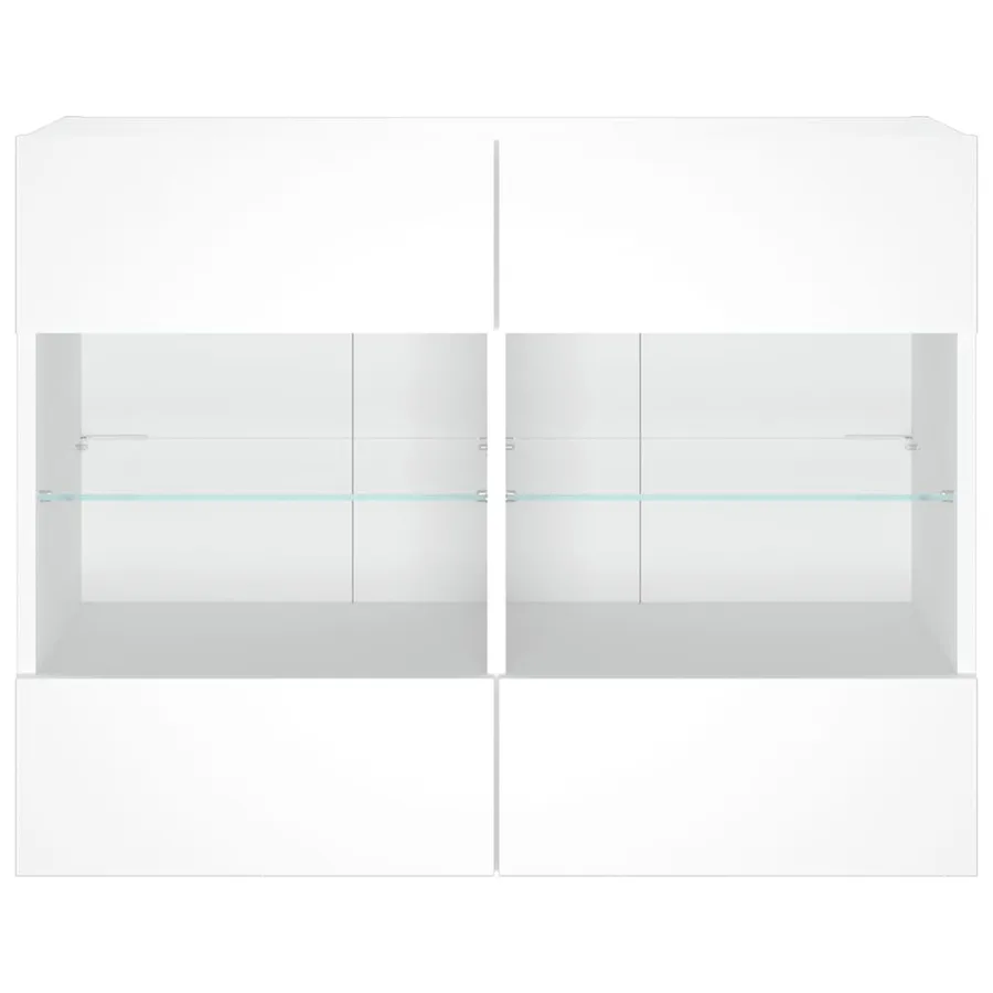 Meuble TV mural avec lumières LED blanc 78,5x30x60,5 cm - 6