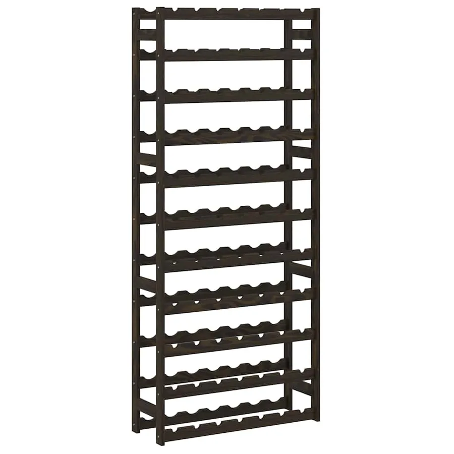 Casier à bouteilles pour 77 bouteilles noir bois pin solide - 2