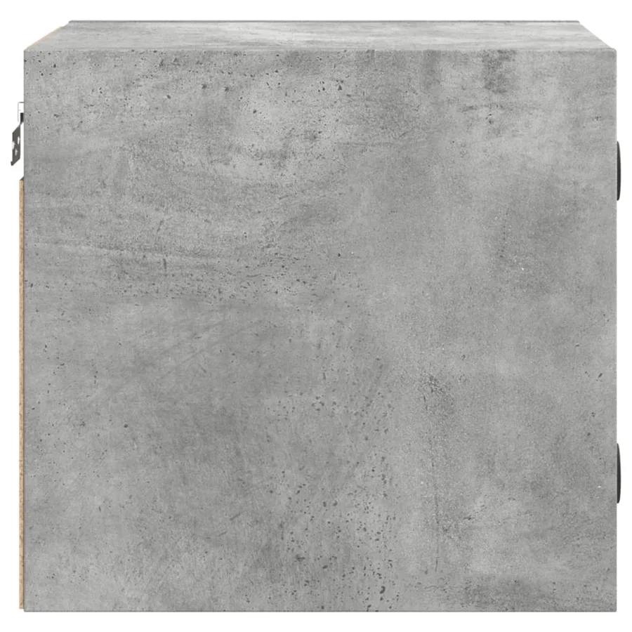 Table de chevet avec porte en verre gris béton 35x37x35 cm - 7