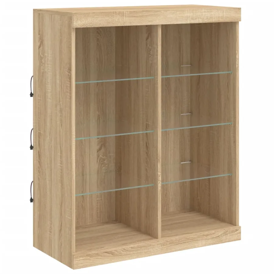 Buffet avec lumières LED chêne sonoma 202x37x100 cm - 9
