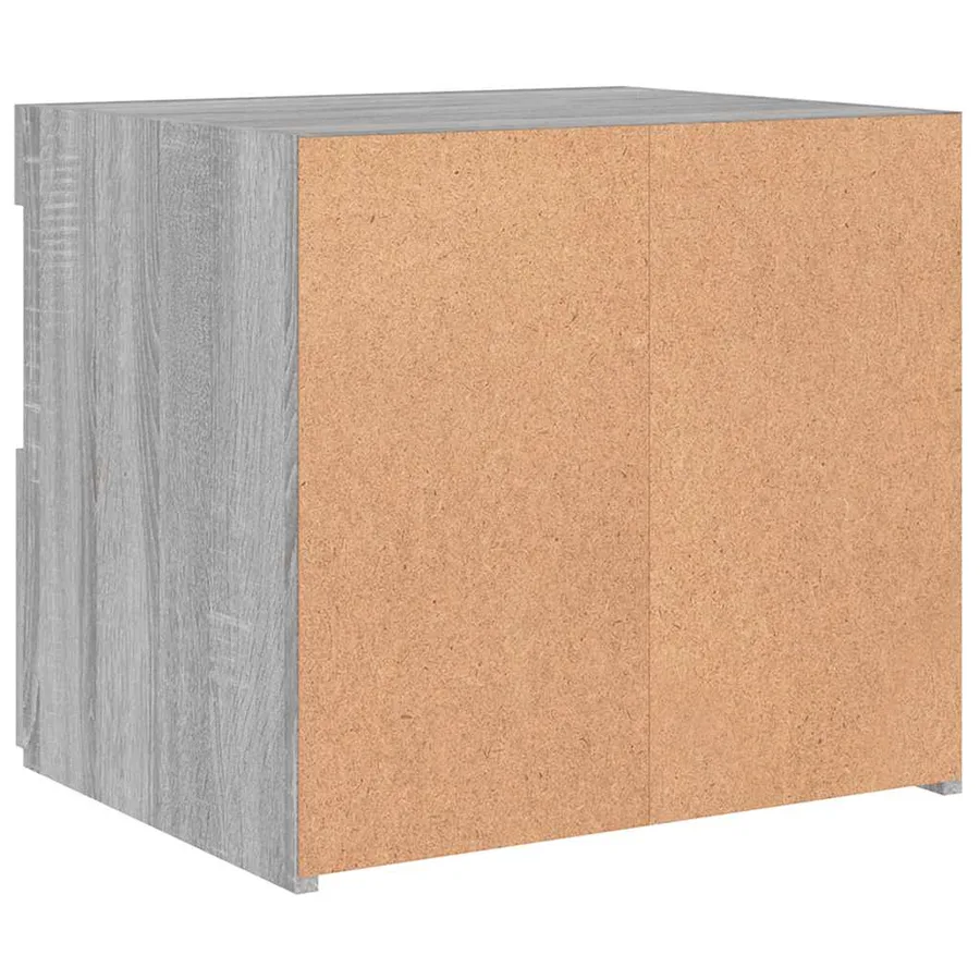 Table de chevet avec lumières LED sonoma gris 50x40x45 cm - 10