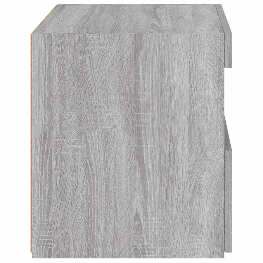 Table de chevet avec lumières LED sonoma gris 50x40x45 cm - 9
