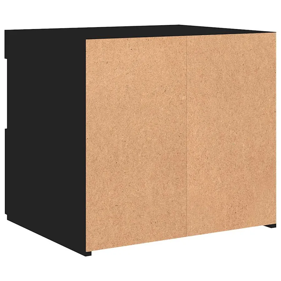 Table de chevet avec lumières LED noir 50x40x45 cm - 9