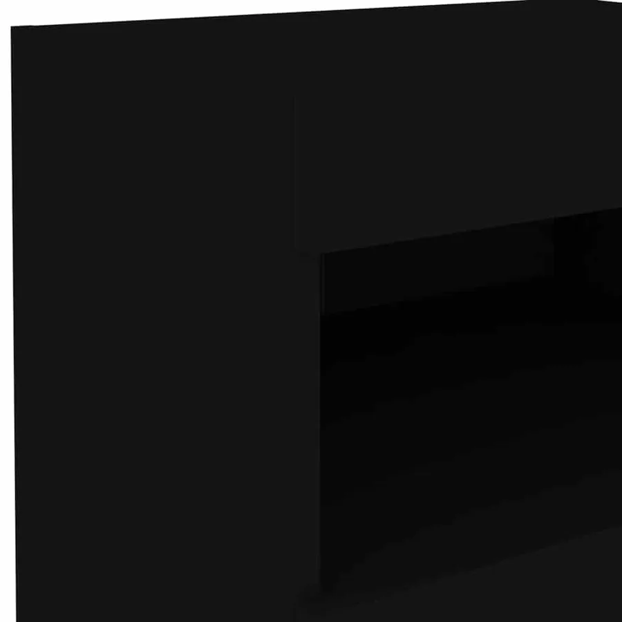 Table de chevet avec lumières LED noir 50x40x45 cm - 10