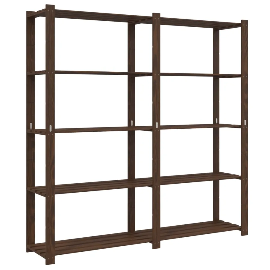 Support de rangement à 5 niveaux marron 170x38x170 cm bois pin - 2