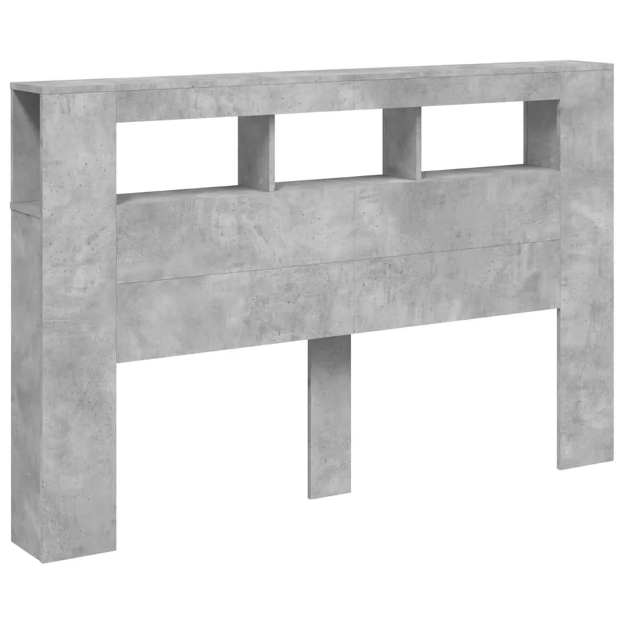 Tête de lit à LED gris béton 160x18,5x103,5cm bois d'ingénierie - 4