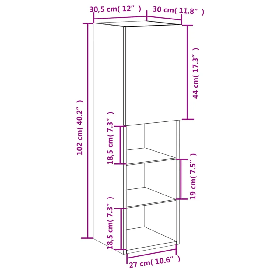 Meuble TV avec lumières LED chêne sonoma 30,5x30x102 cm - 19