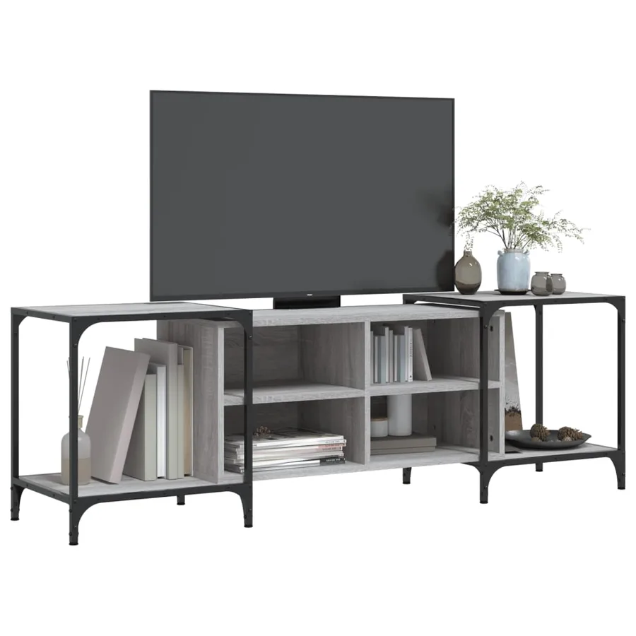 Meuble TV sonoma gris 153x37x50 cm bois d'ingénierie - 3