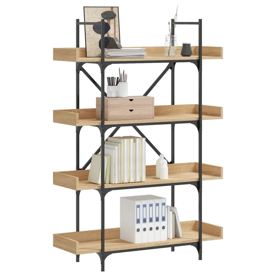 Bibliothèque à 4 niveaux chêne sonoma 100x33x145,5 cm