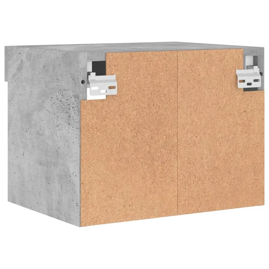 Tables de chevet murales avec lumières LED 2 pcs gris béton - 11