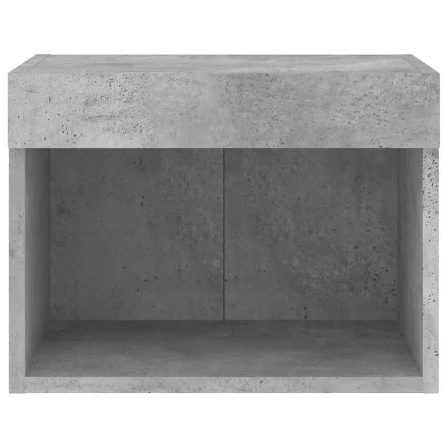 Tables de chevet murales avec lumières LED 2 pcs gris béton - 9