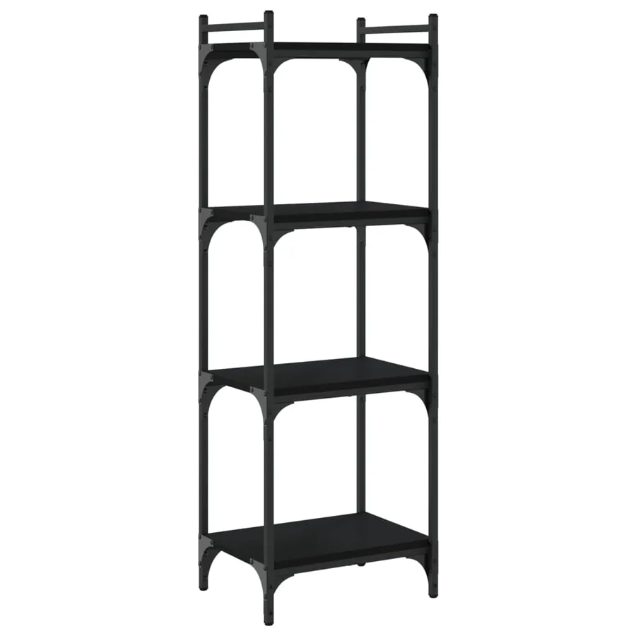 Bibliothèque à 4 niveaux noir 40x30x120 cm bois d'ingénierie - 6