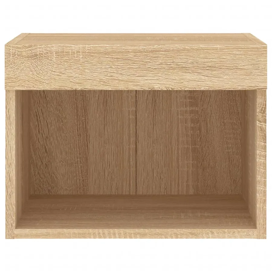 Table de chevet murale avec lumières LED chêne sonoma - 7