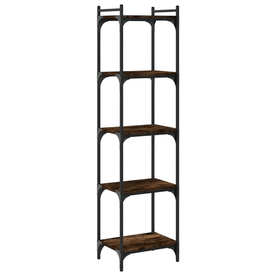 Bibliothèque 5 niveaux chêne fumé 40x30x154cm bois d'ingénierie - 6