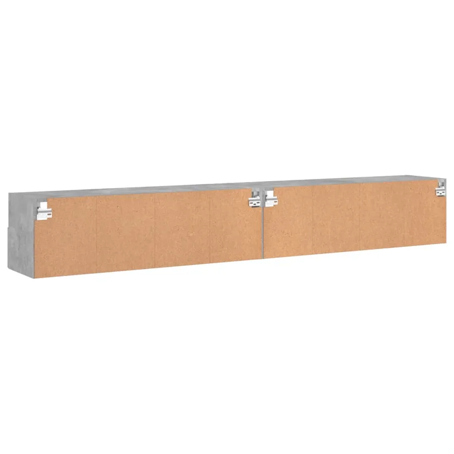 Meubles TV muraux 2pcs gris béton 100x30x30cm bois d'ingénierie - 9