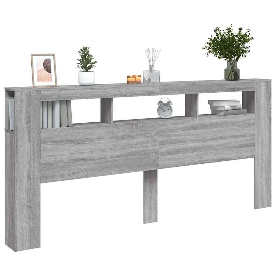 Tête de lit à LED sonoma gris 220x18,5x103,5 cm bois ingénierie - 12