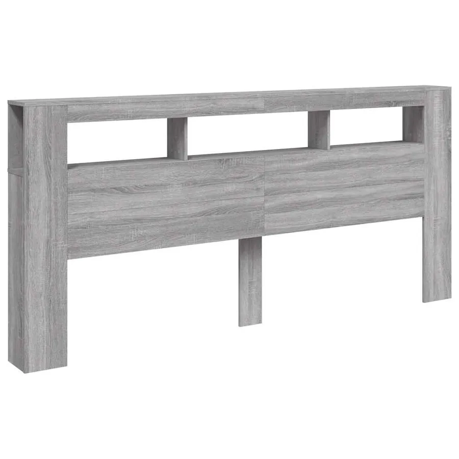 Tête de lit à LED sonoma gris 220x18,5x103,5 cm bois ingénierie - 4