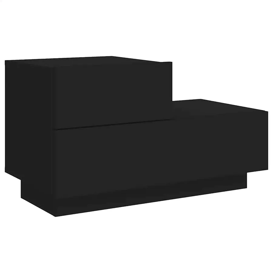 Table de chevet avec lumières LED noir 70x36x40,5 cm - 5