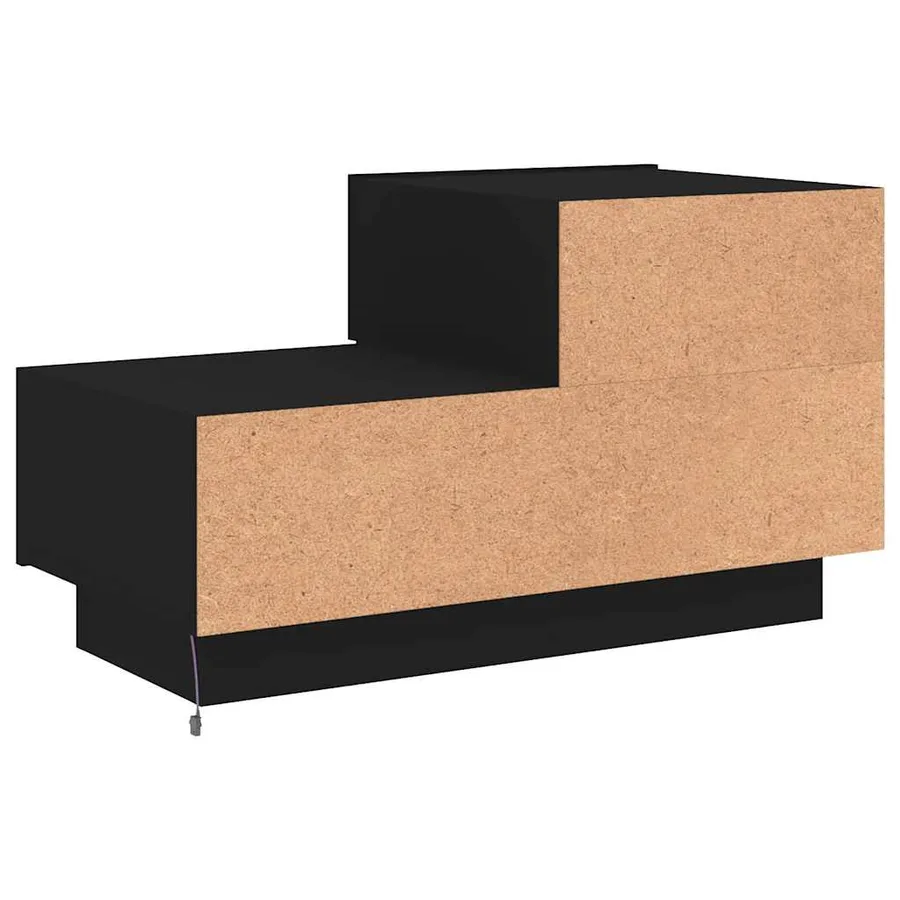 Table de chevet avec lumières LED noir 70x36x40,5 cm - 9