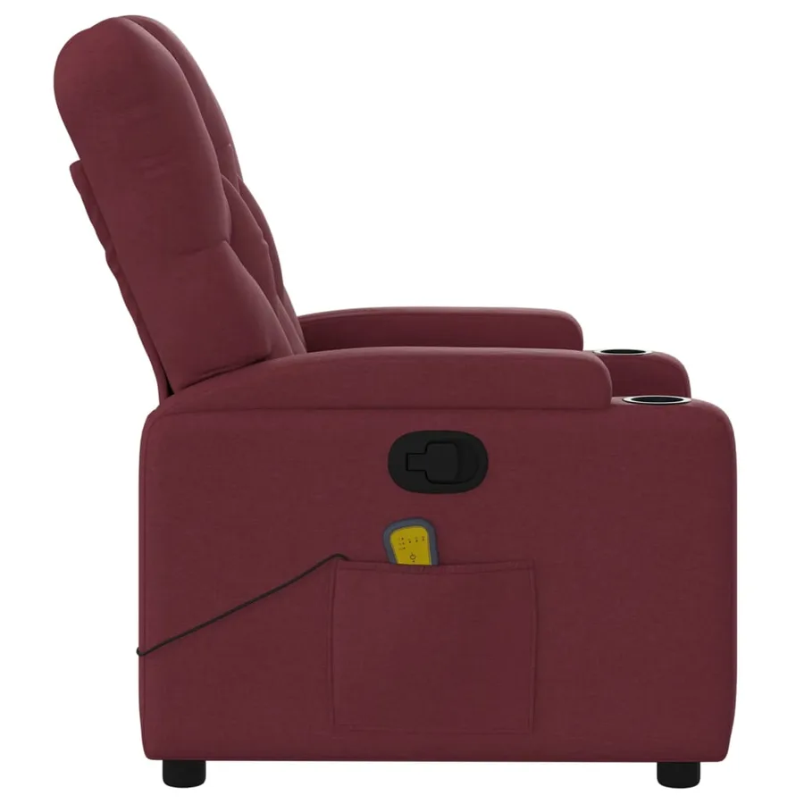 Fauteuil de massage inclinable Rouge bordeaux Tissu - 8