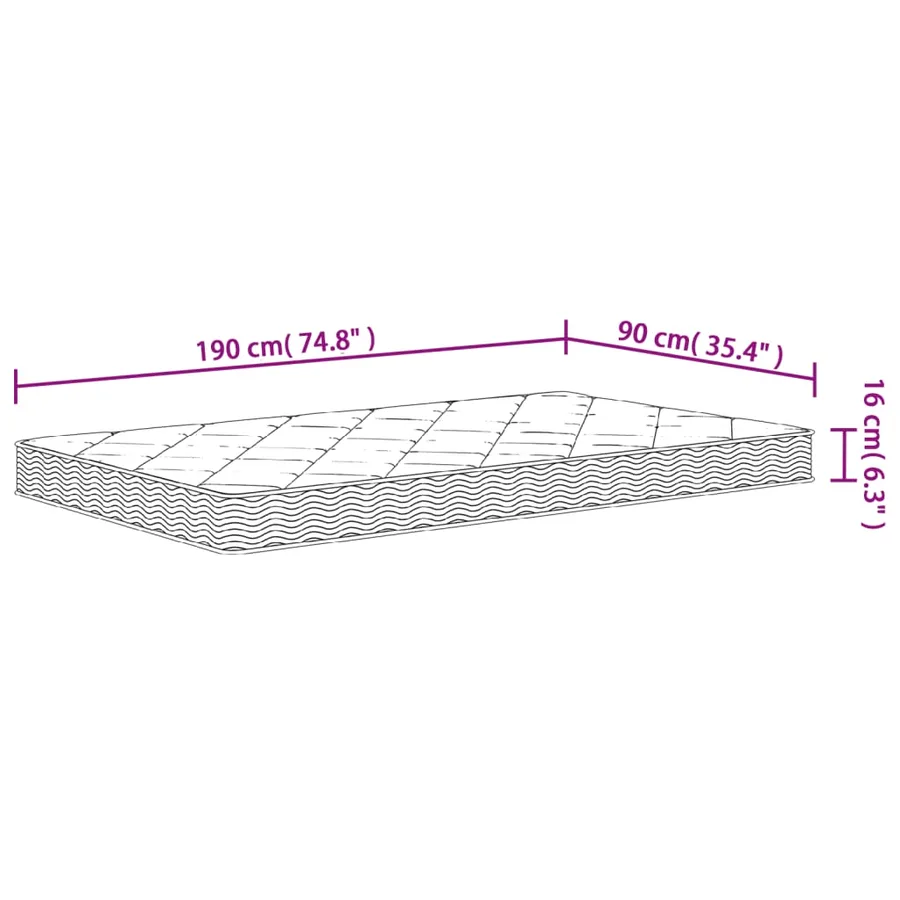 Matelas en mousse moyennement doux 90x190 cm - 9