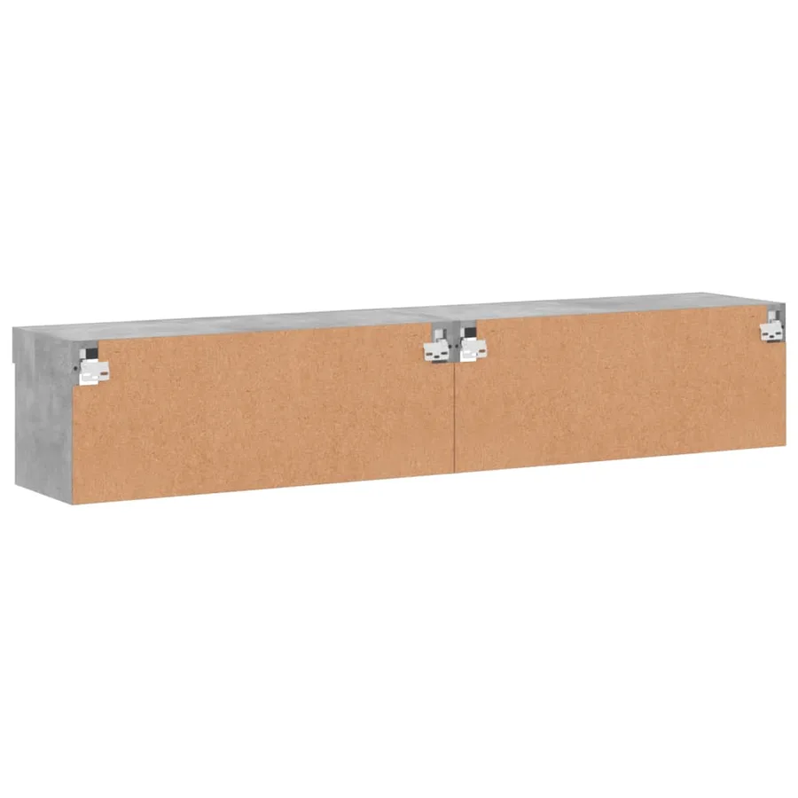Meubles TV avec lumières LED 2 pcs gris béton 80x30x30 cm - 10