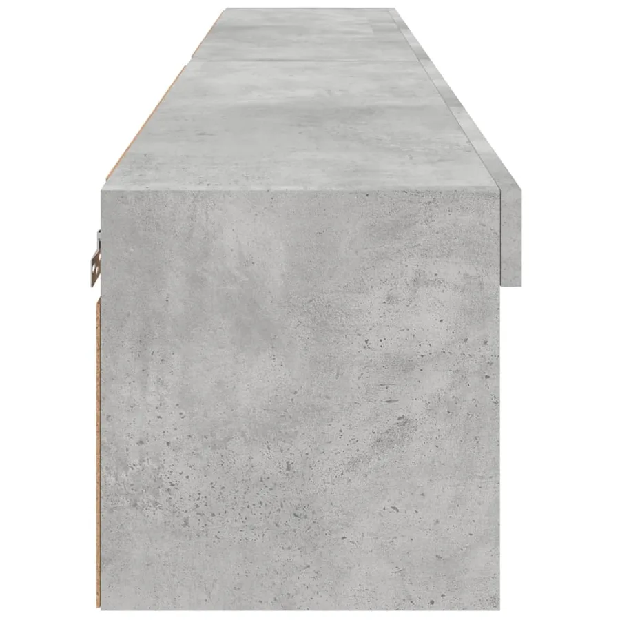 Meubles TV avec lumières LED 2 pcs gris béton 80x30x30 cm - 9