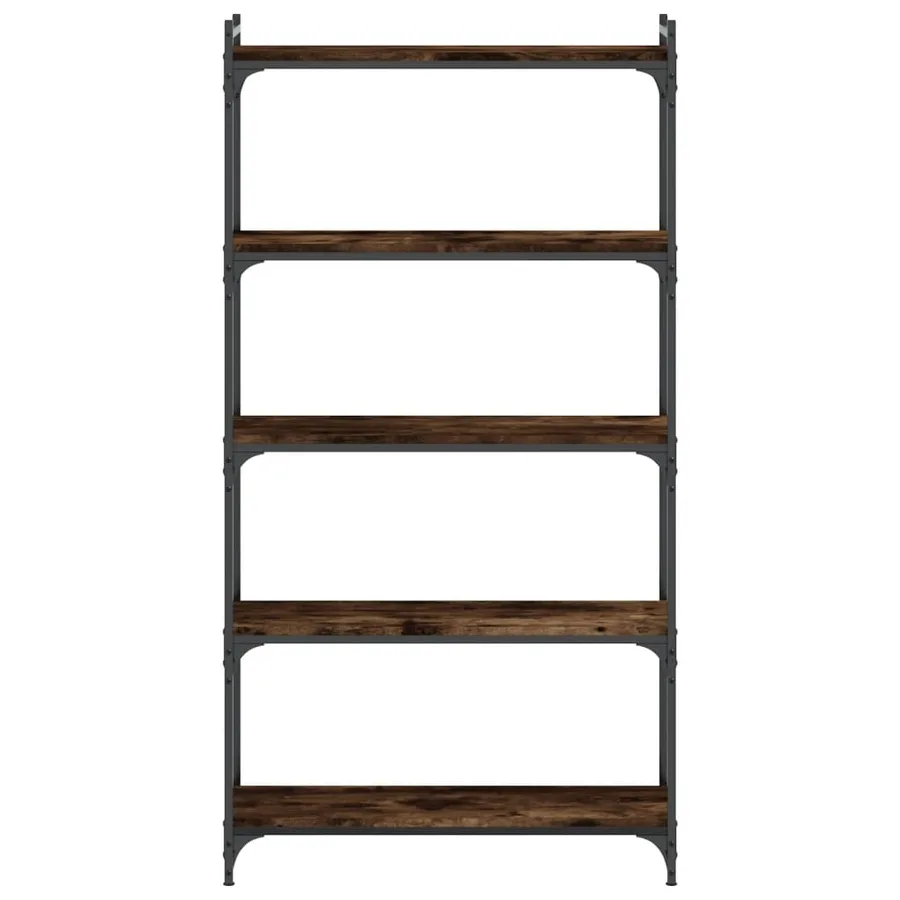 Bibliothèque 5 niveaux chêne fumé 80x30x154cm bois d'ingénierie - 4