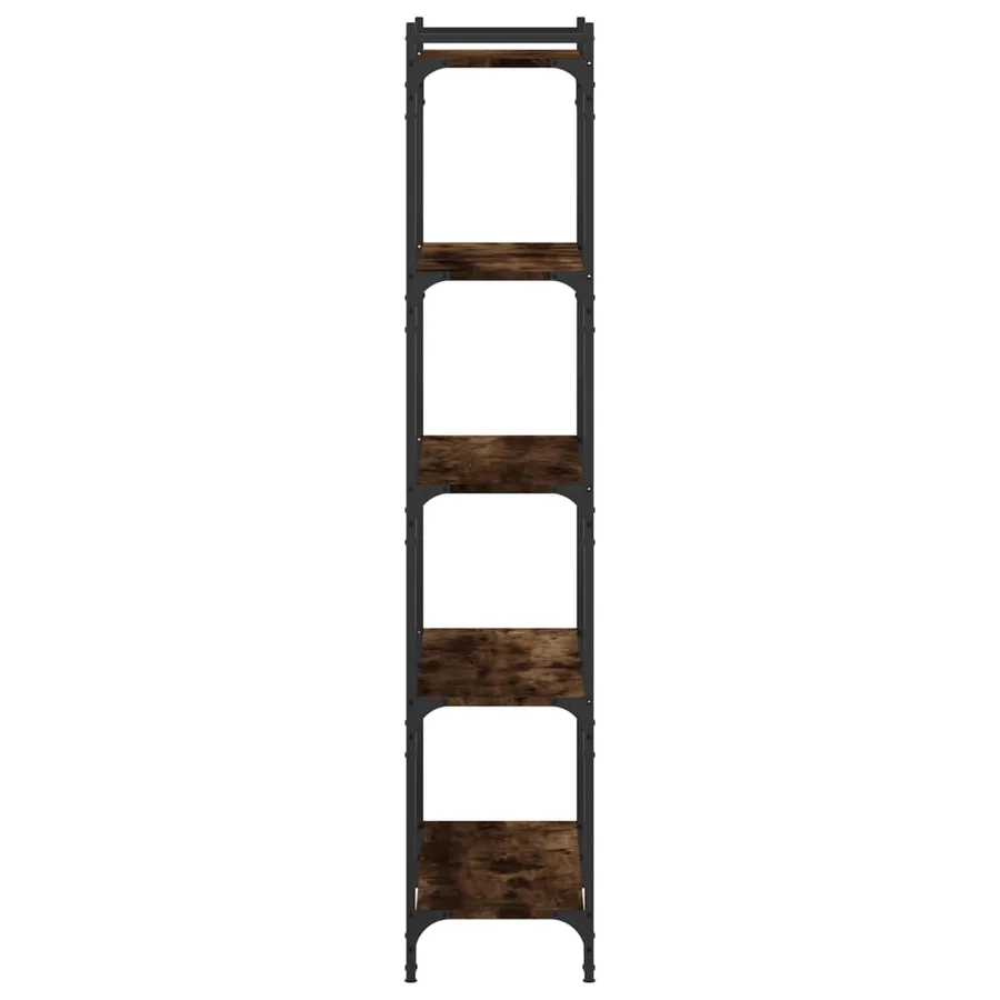 Bibliothèque 5 niveaux chêne fumé 80x30x154cm bois d'ingénierie - 5