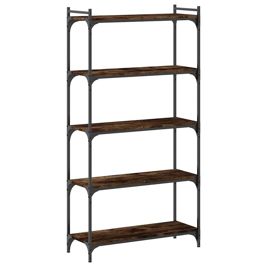 Bibliothèque 5 niveaux chêne fumé 80x30x154cm bois d'ingénierie - 6