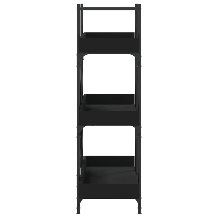 Bibliothèque à 3 niveaux noir 100x33x108,5 cm bois d'ingénierie - 5