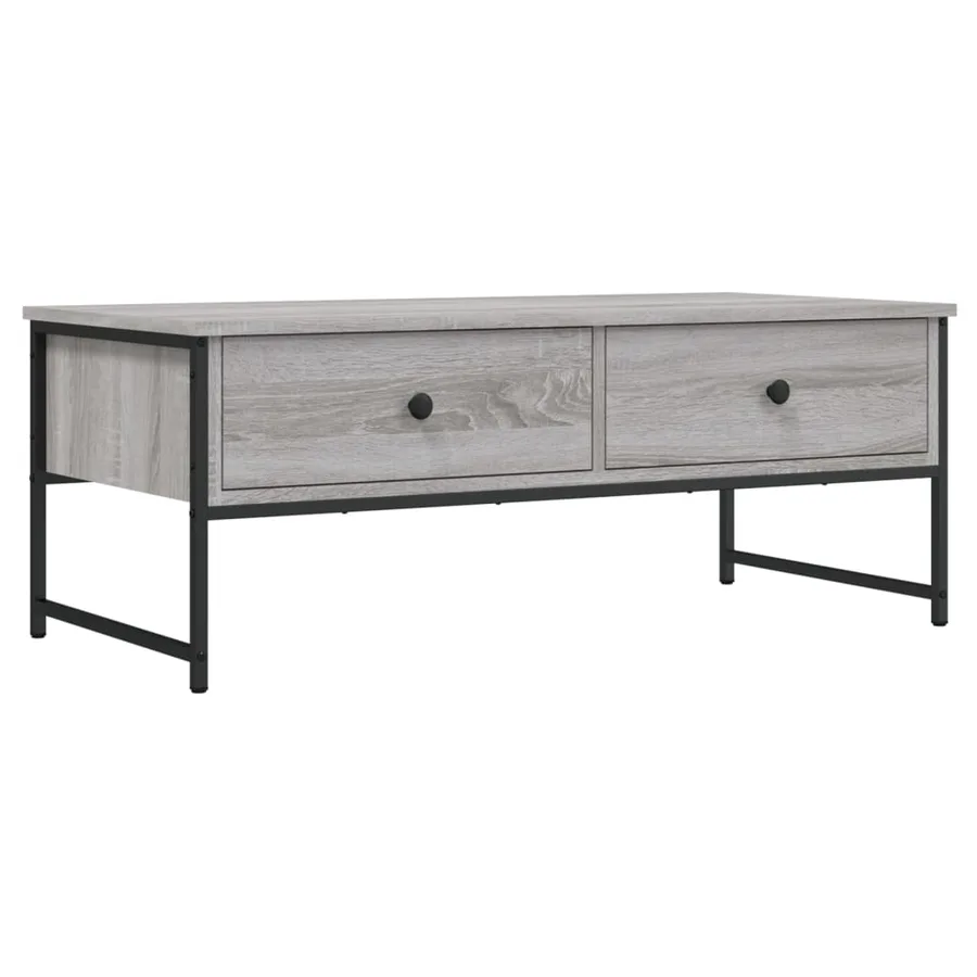 Table basse sonoma gris 101x49x39,5 cm bois d'ingénierie - 2
