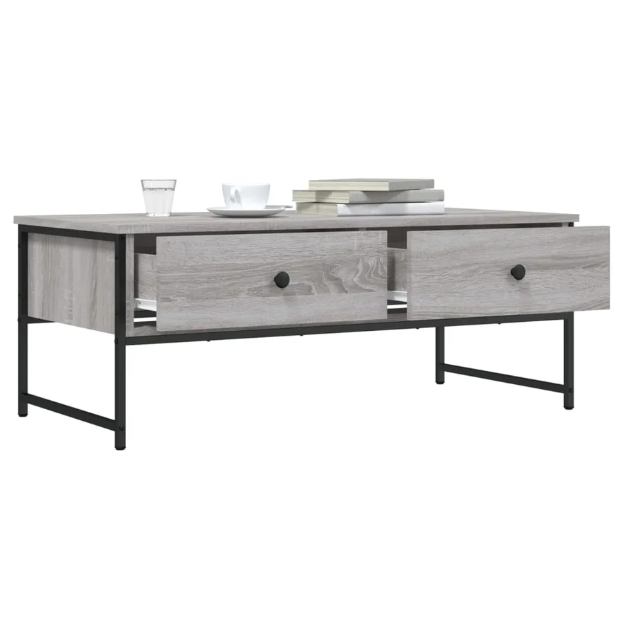 Table basse sonoma gris 101x49x39,5 cm bois d'ingénierie - 4