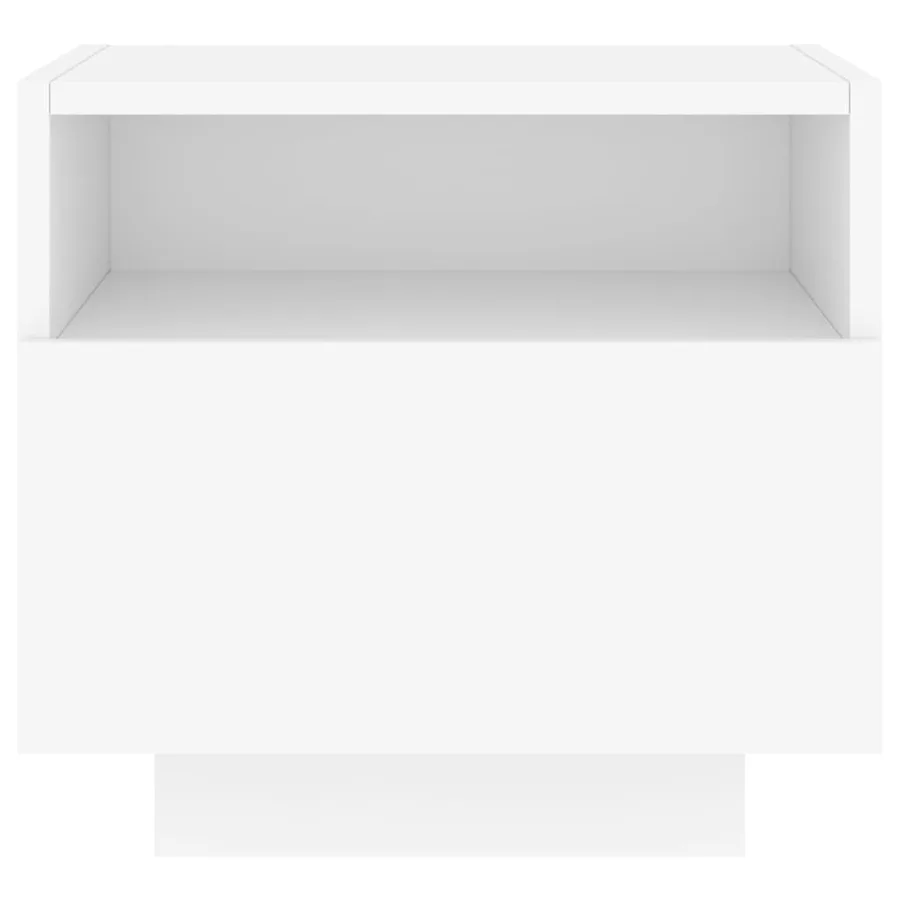 Armoires de chevet avec lumières LED 2 pcs blanc 40x39x37 cm - 8