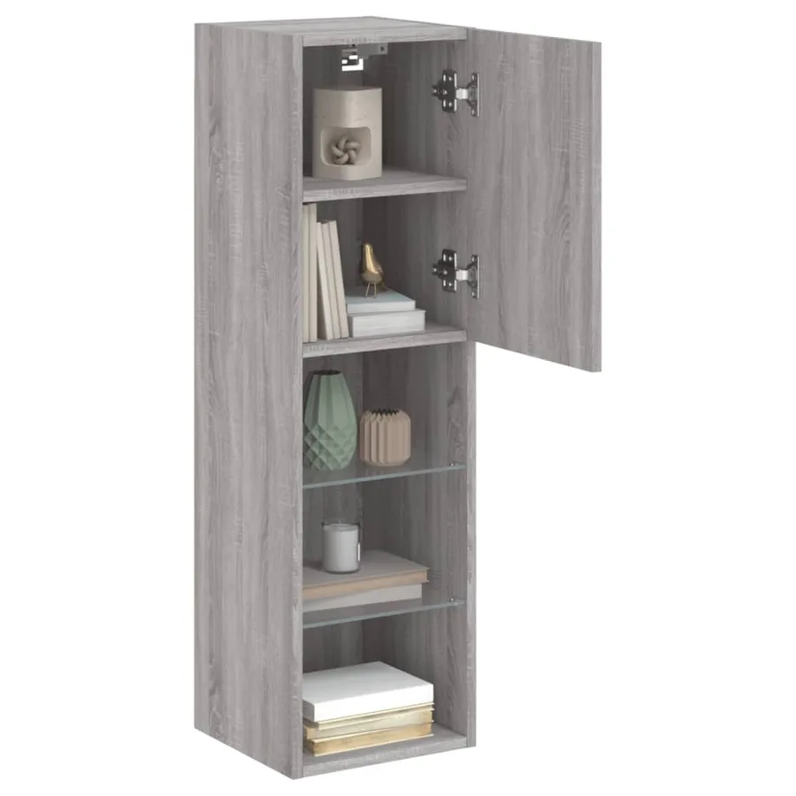 Meuble TV avec lumières LED sonoma gris 30,5x30x102 cm - 6