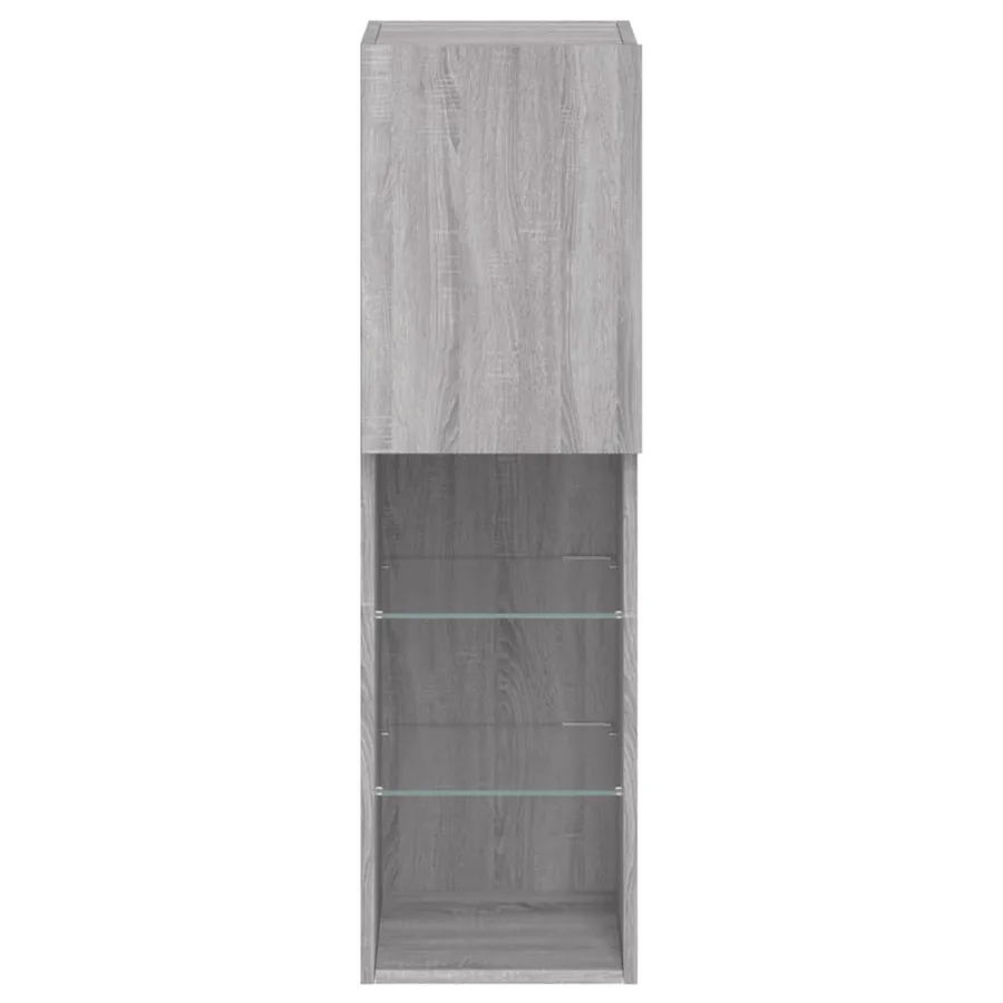 Meuble TV avec lumières LED sonoma gris 30,5x30x102 cm - 9